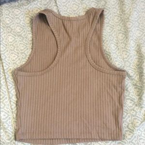 Taupe Racerback Ribbed Tank